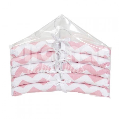 Cabides para Bebê 5 Peças Soho Chevron Rosa