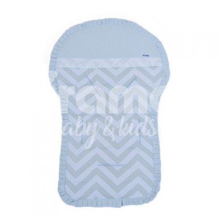 Capa para Carrinho de Bebê Brooklyn Chevron Cinza/Azul