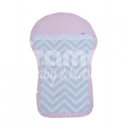 Capa para Carrinho de Bebê Brooklyn Chevron Cinza/Rosa