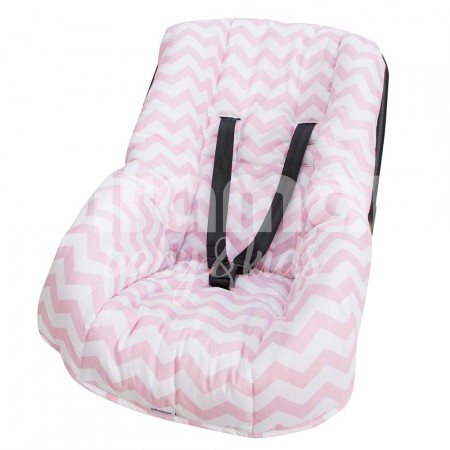 Capa para Bebê Conforto Ajustável Soho Chevron Rosa