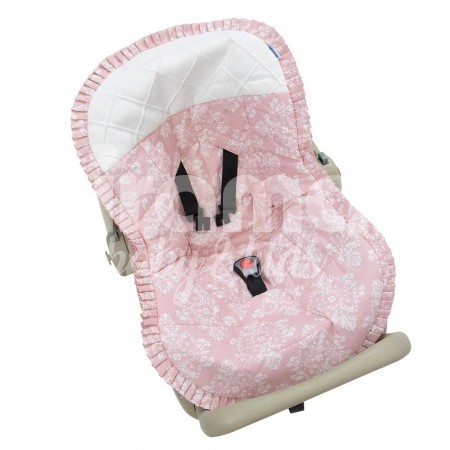 Capa para Bebê Conforto Jardim Secreto Arabesco Rosa