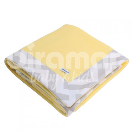 Cobertor Soft para Bebê - Amarelo Chevron Cinza
