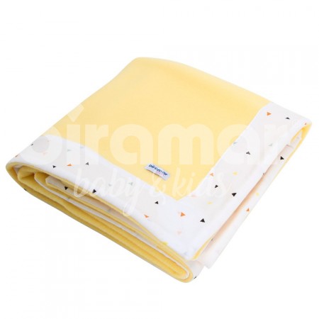 Cobertor Soft para Bebê - Amarelo New York Mini Triângulo Colorido