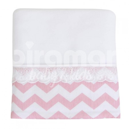 Cobertor Soft para Bebê Soho Chevron Rosa