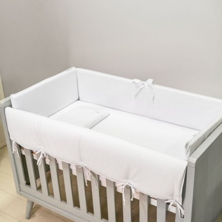 Cobertura para Grade de Berço 1 Peça Percal 400 Fios Branco
