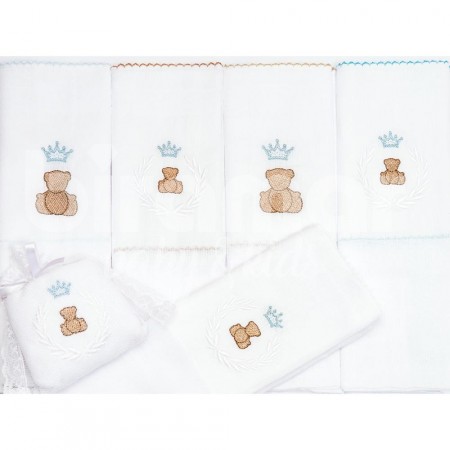 Conjunto 5 Fraldas para Bebê Cremer Luxo Theodore Azul