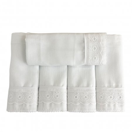 Conjunto 5 Fraldas para Bebê Cremer Luxo Algodão Doce Branco