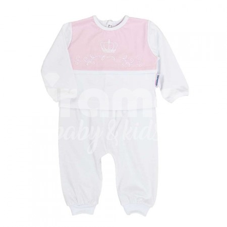 Conjunto Pagão para Bebê 3 Peças Bordado Sophie Rosa - Tamanho Único