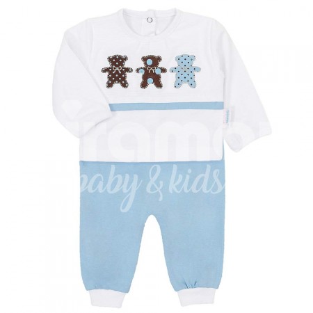 Conjunto Pagão 3 Peças Bordado Chocolate Azul - Tamanho Único