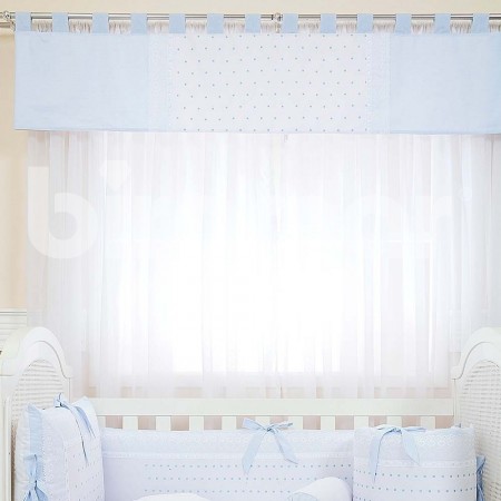 Cortina para Quarto de Bebê com Bandô Bless Azul