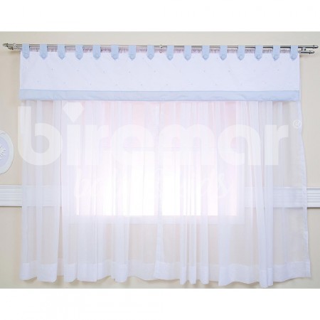 Cortina para Quarto de Bebê com Bandô Glamour Azul