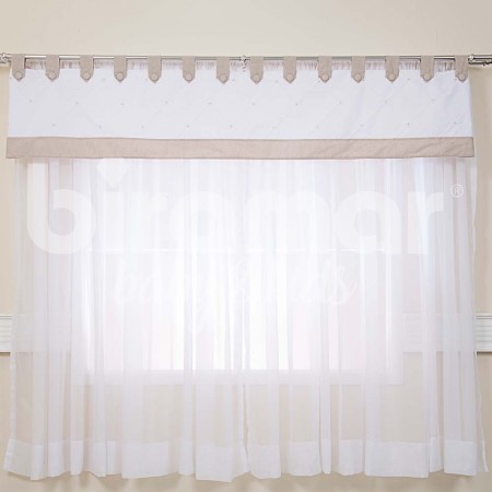 Cortina para Quarto de Bebê com Bandô Glamour Bege