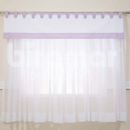 Cortina para Quarto de Bebê com Bandô Glamour Lilás