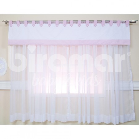 Cortina para Quarto de Bebê com Bandô Glamour Rosa