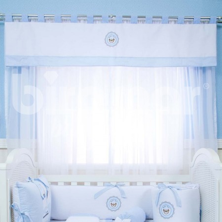 Cortina para Quarto de Bebê com Bandô Lapela Navy Azul