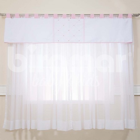 Cortina para Quarto de Bebê com Bandô Premiere Rosa