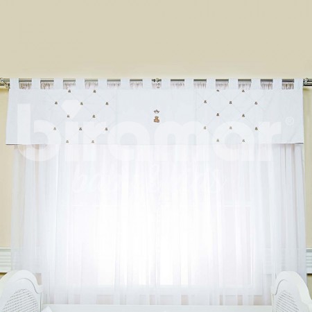 Cortina para Quarto de Bebê com Bandô Lapela Theodore Branco