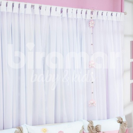 Cortina para Quarto de Bebê com Forro Percal Fazenda