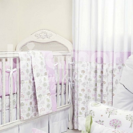 Cortina para Quarto de Bebê Estampinha Bella Butterfly Rosa