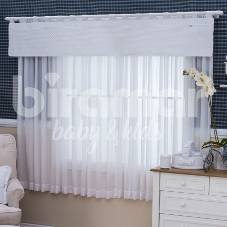 Cortina para Quarto de Bebê com Bandô Musseline Blanche Matelassado