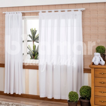 Cortina para Quarto de Bebê com Lapelas Percal Deville Azul