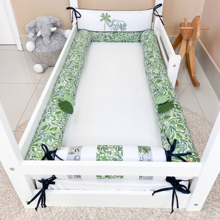 Kit Rolinho Mini Cama 4 Peças Estampa Floresta (Colchão 1,50 x 0,70)