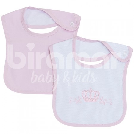 Duo de Babadores para Bebê Bordado Sophie Rosa