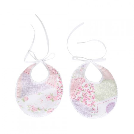 Duo de Babadores para Bebê Patchwork Rosa