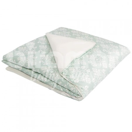 Edredom de Mini Cama Dupla Face e Duvet Estampa Jardim Secreto Verde