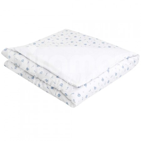 Edredom de Mini Cama Dupla Face e Duvet Estampa Balãozinho Azul