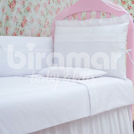 Kit Enxoval de Berço Lollipop II Mousse Branco 8 peças