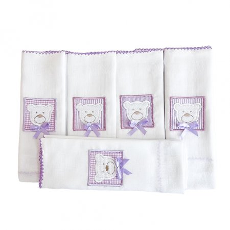 Conjunto 5 Fraldas para Bebê Cremer Luxo Premiere Lilás