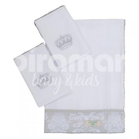 Fralda de Ombro Cremer para Bebê com 2 Fraldas de Boca Damask Branco