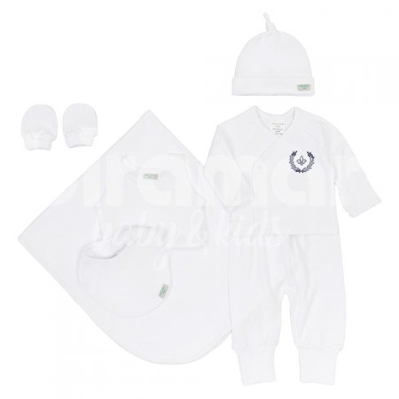 Gift Set para Bebê Fleur de Lis Marinho 7 Peças - Tamanho Único