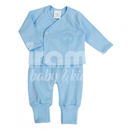 Kimono Maternidade para Bebê 3 Peças Teddy Bear Azul - Tamanho Único