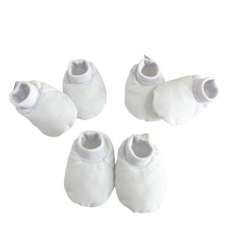 Kit 3 Pares de Sapatinhos Malha para Bebê - Branco