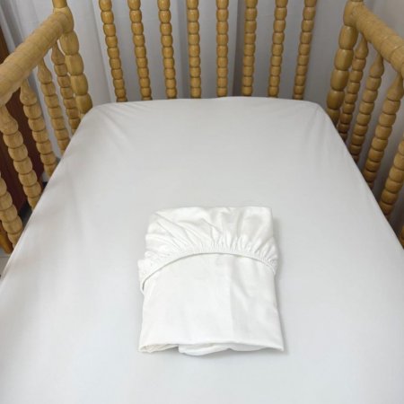 Kit Berço - Protetor de Colchão + Lençol com Elástico 400 Fios Branco
