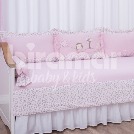 Kit Cama Babá 7 peças com Saia Lollipop II Animaizinhos Floral