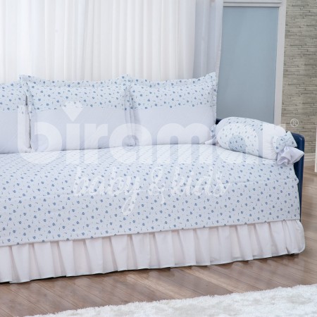 Kit Cama Babá 7 peças com Saia Lollipop II Balãozinho Azul