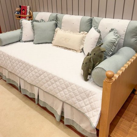 Kit Cama Babá 9 Peças com Saia Glamour Mesclado Verde