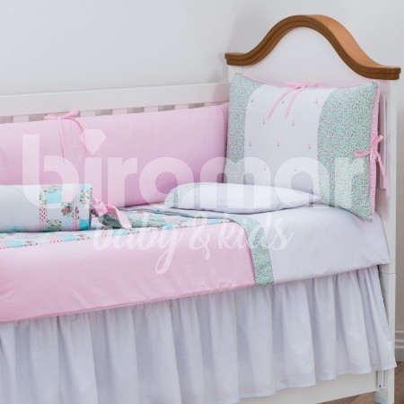 Kit Enxoval de Berço Lollipop II Amor Perfeito Patchwork 8 peças