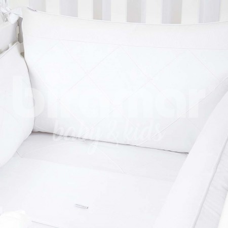 Kit Enxoval de Berço Glamour Branco 9 Peças