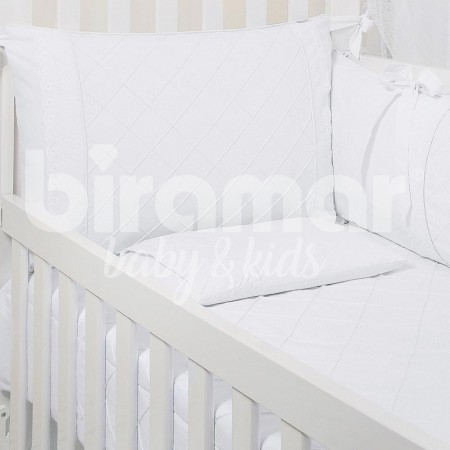 Kit Enxoval de Berço Lorenza Branco 9 Peças