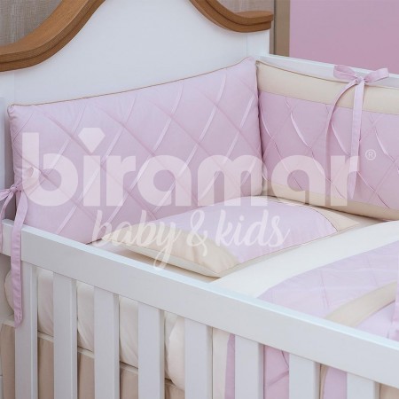 Kit Enxoval de Berço Teddy Bear Rosa 7 peças