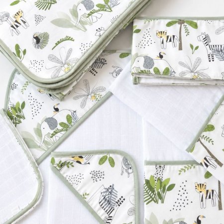 Kit Essencial 7 Peças para Bebê Jardim Safari Branco