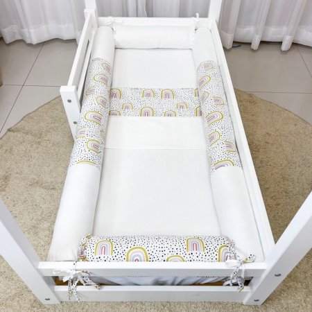 Kit Rolinho Mini Cama 4 Peças Felice Arco Íris (Colchão 1,50 x 0,70)