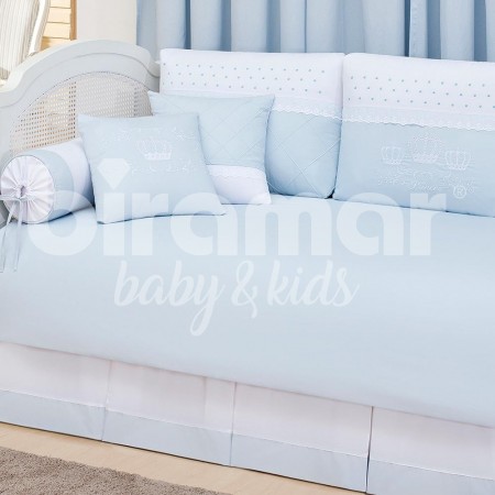 Kit Cama Babá 9 Peças com Saia Harry Azul