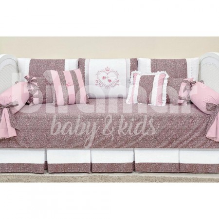 Kit Cama Babá 9 Peças com Saia Baby Oncinha