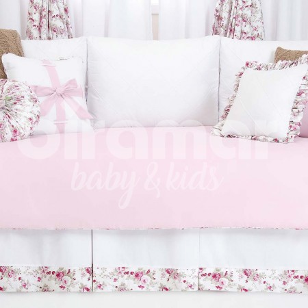 Kit Cama Babá 9 Peças com Saia Catarina Nude