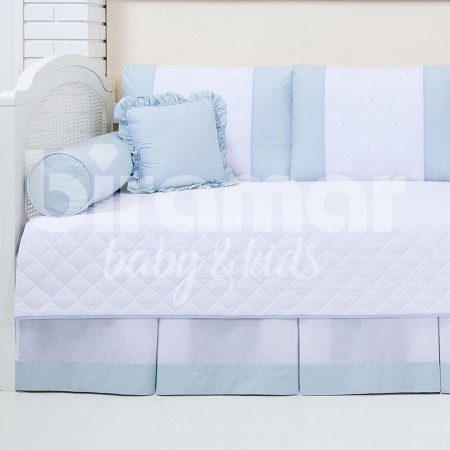 Kit Cama Babá 9 Peças com Saia Glamour Azul